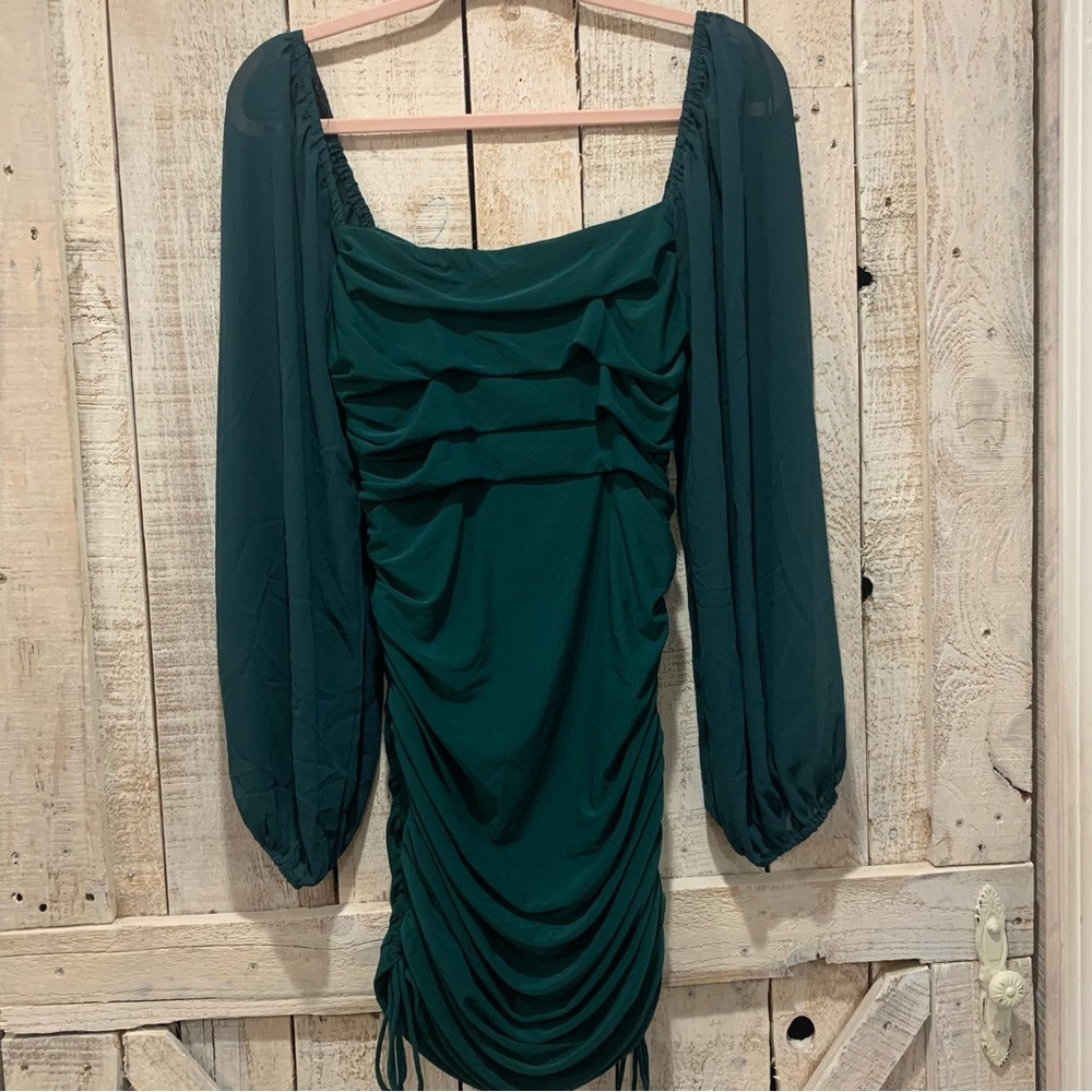 Fitted Ruched Mini Formal Dress